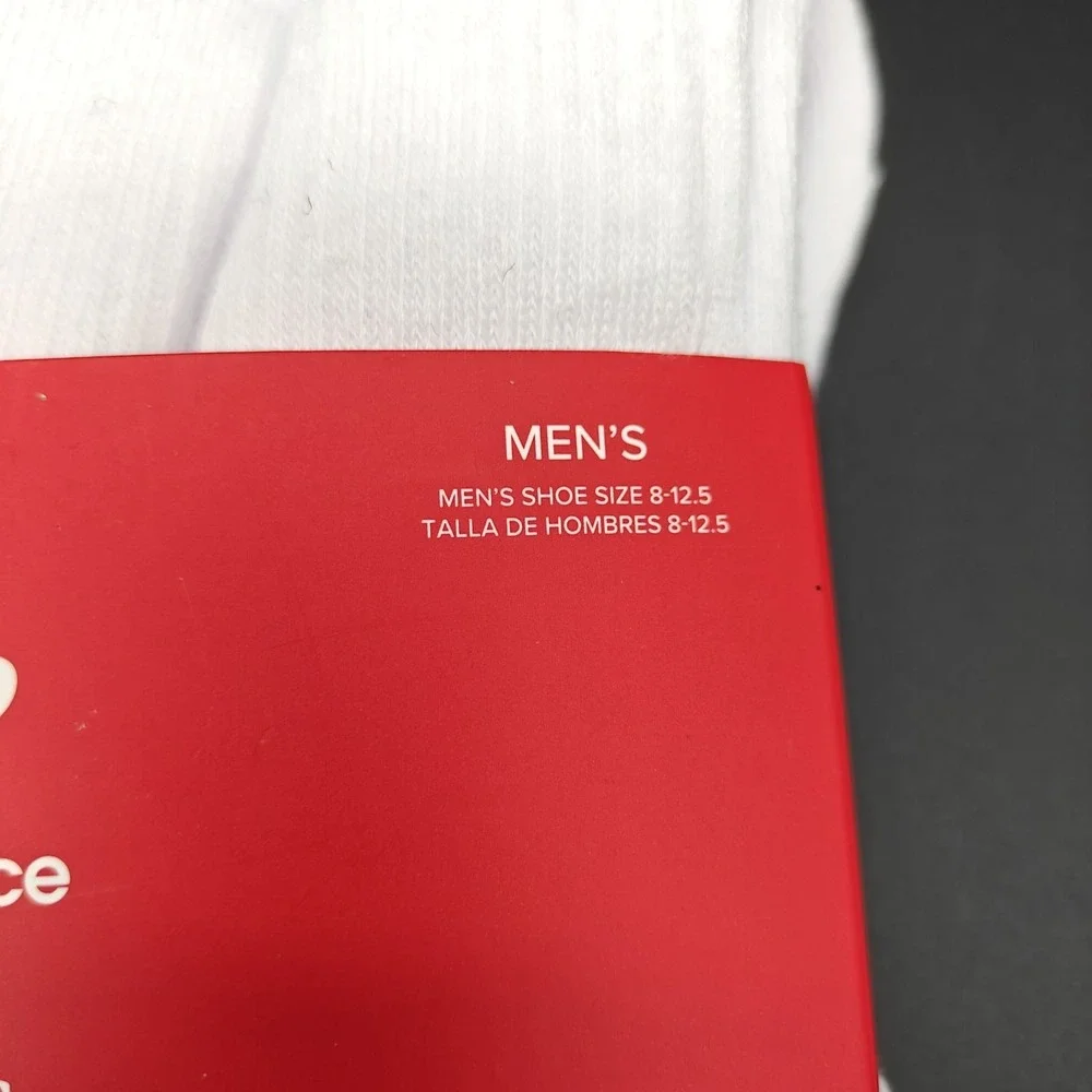 New Balance 6 Pair Cushioned Crew Socks Mens 8-12.5 Arch Support White NEW